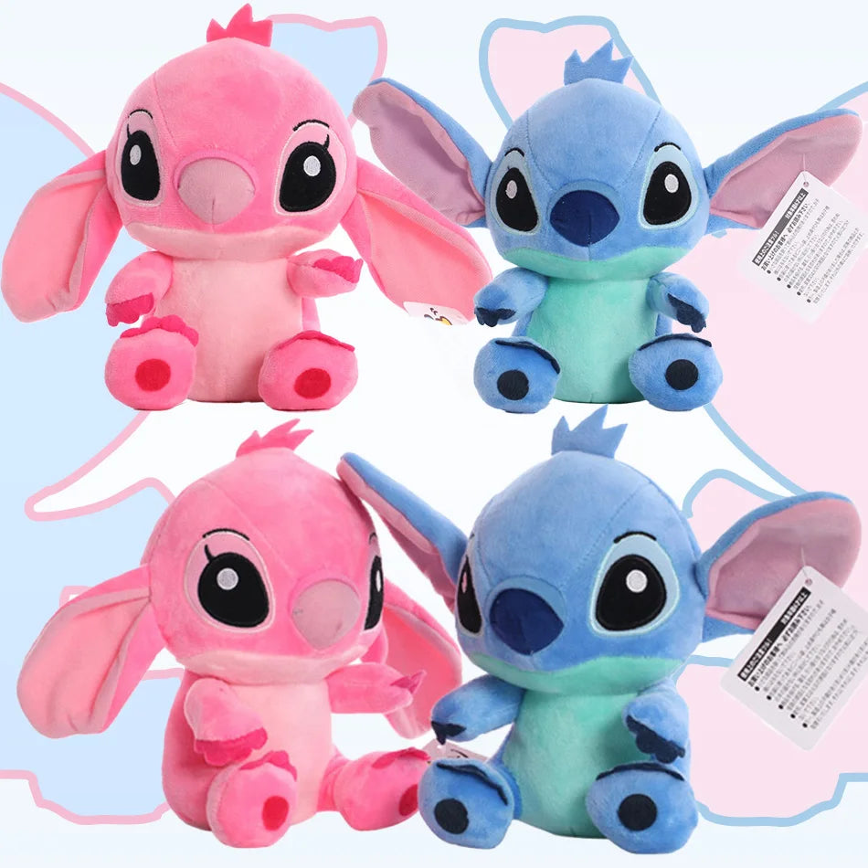 Stitch stuffed plush doll cute blue and pink anime plush toys for kids gift, soft stuffed animal