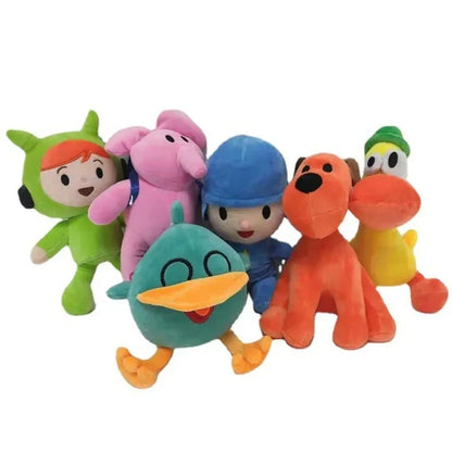 Pocoyo plush doll set with colorful character toys, soft stuffed animals for kids and collectors