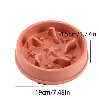 slow feeder pet bowl for small dogs and cats, anti-slip anti-tip feeding dish to prevent choking