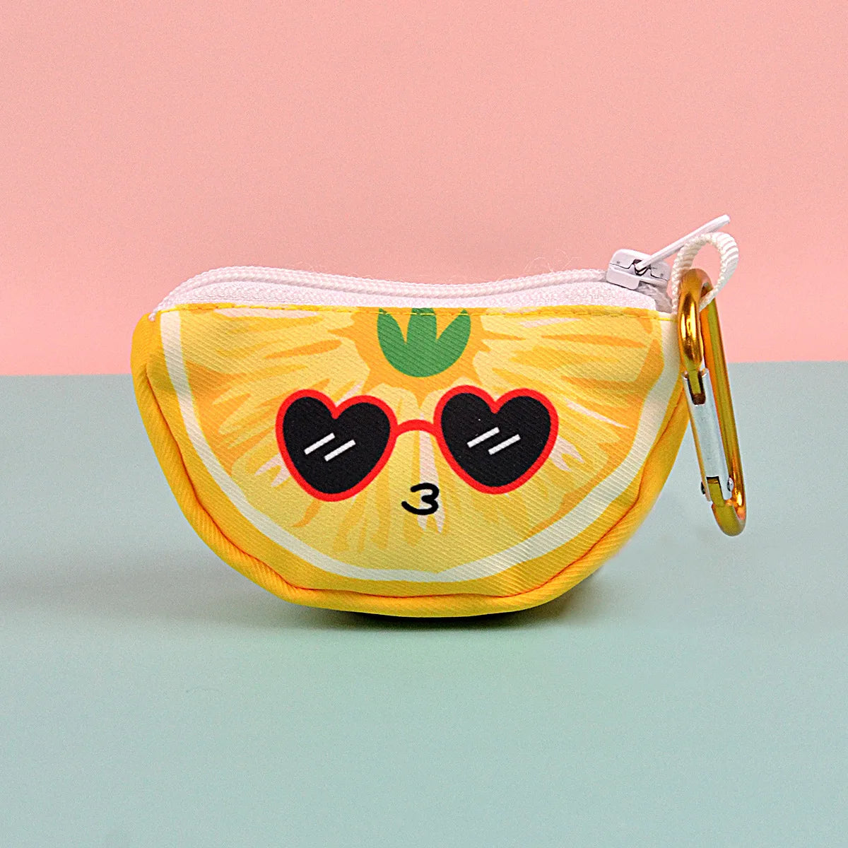 dog poop bag holder dispenser, fruit design pooper scooper bag holder, yellow citrus holder with carabiner, JY2500035-BL