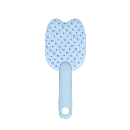 Blue 2 in 1 pet hair remover grooming brush for dogs and cats, massage and deshedding comb, ABS TPE floating hair comb
