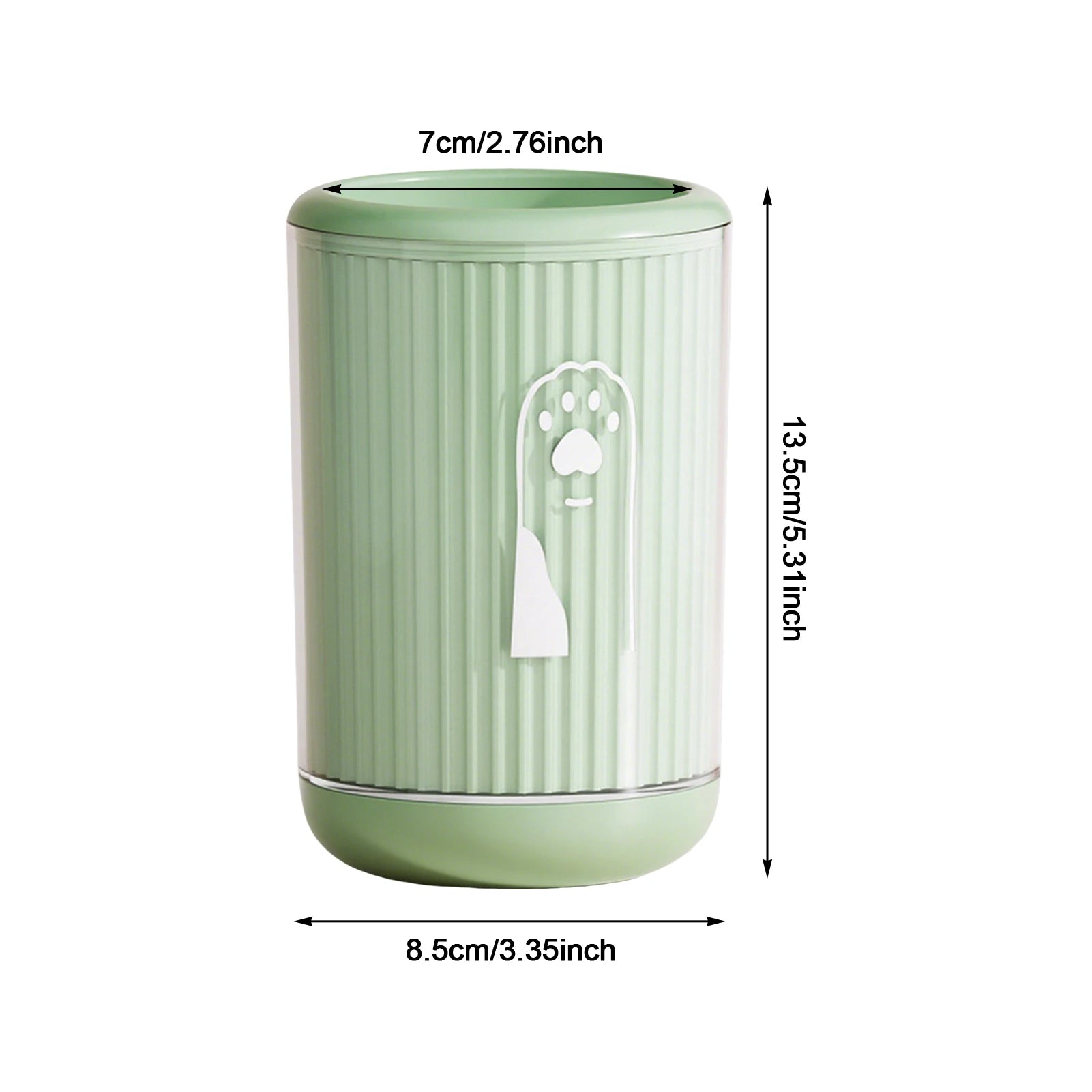 Green M pet paw cleaning cup for cats and dogs, no scrubbing required, 13.5cm tall, 8.5cm wide