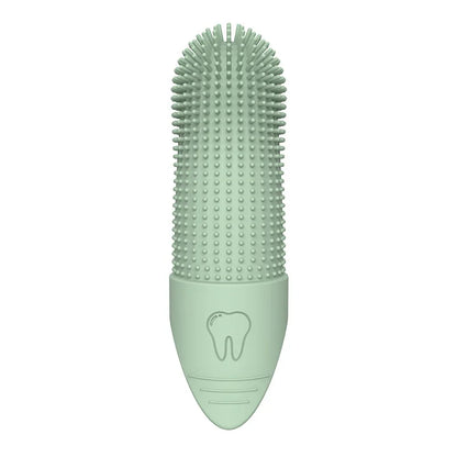 silicone finger toothbrush for dogs green 360° food grade silicone dog and cat dental care toothbrush