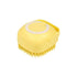 Yellow dog bathing brush with shampoo dispenser rubber bristle pet massage grooming tool for dogs and cats