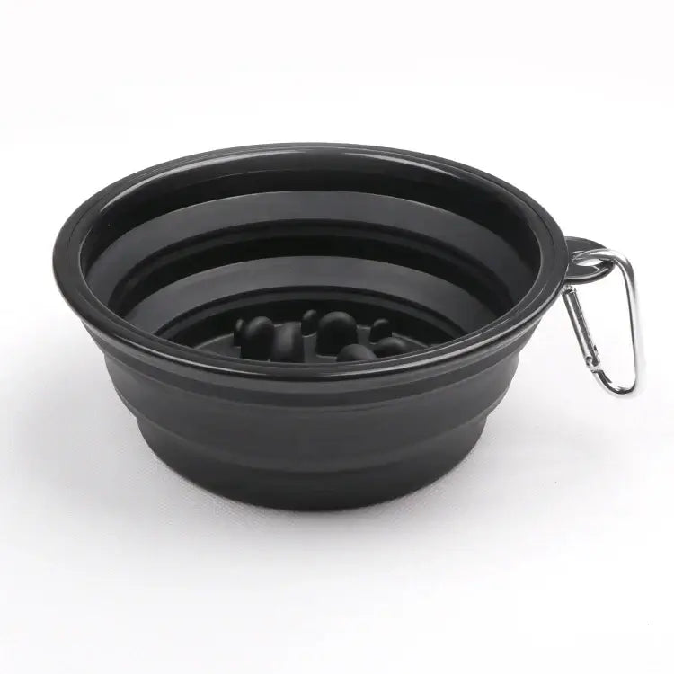 Pet Slow Food Bowl Dog and Cat Anti-choking Feeder Outdoor Travel Portable Foldable TPE Bowls Anti-gulping Feeding Pets Supplies