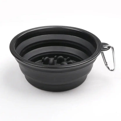 Pet Slow Food Bowl Dog and Cat Anti-choking Feeder Outdoor Travel Portable Foldable TPE Bowls Anti-gulping Feeding Pets Supplies