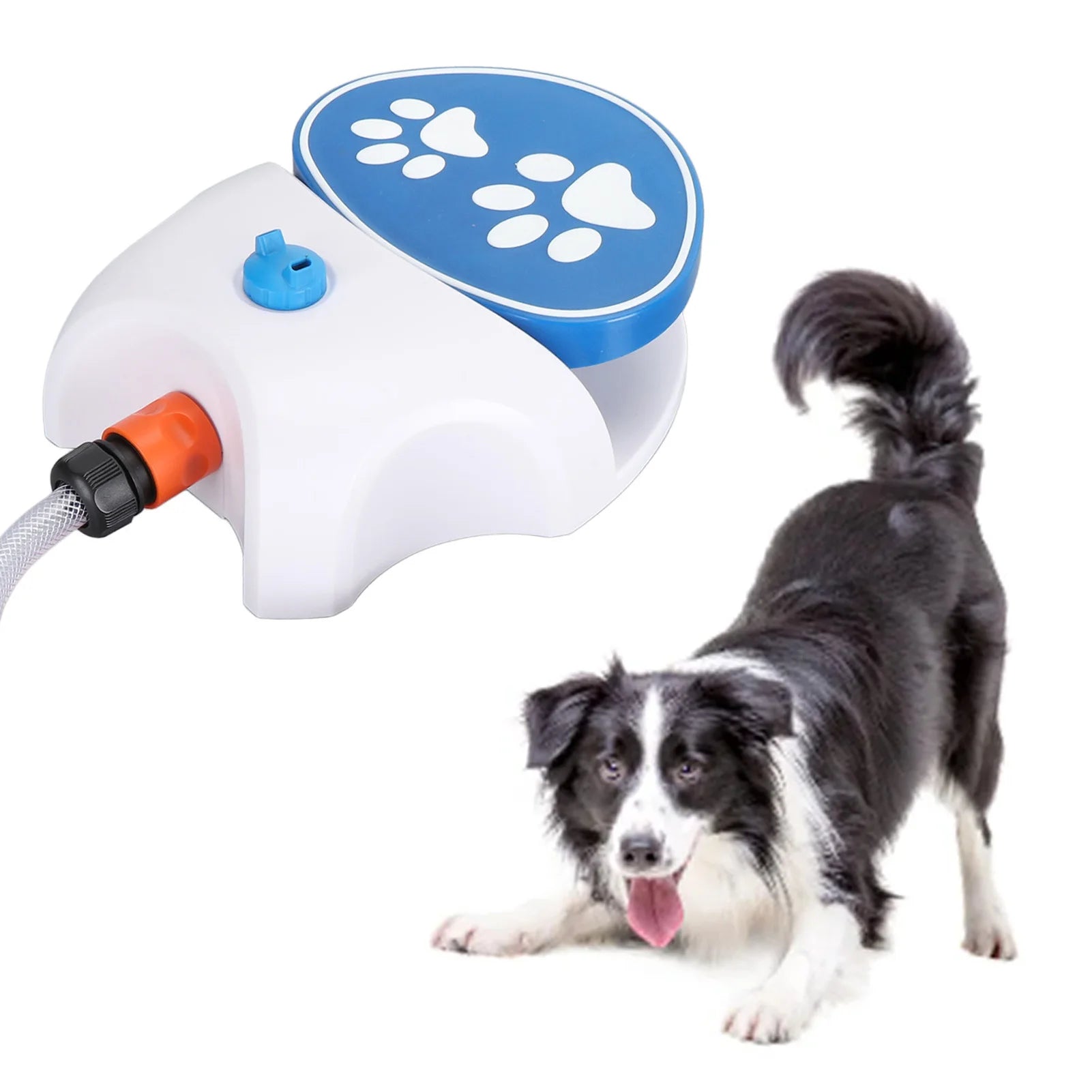 Outdoor Dog Water Fountain Dog Foot Step Water Feeder 2 Water Dispensing Modes Convenient Paw Activated Sensitive for Lawn.