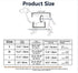 Dog size chart for apparel with measurements for body length, waist, leg spacing, and weight