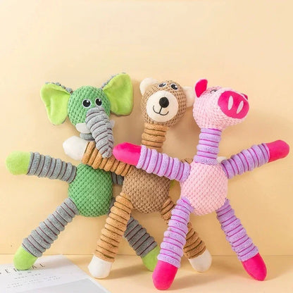 plush dog chew toy for small and medium dogs, cute interactive stuffed animal chew toy for puppy play and anxiety relief