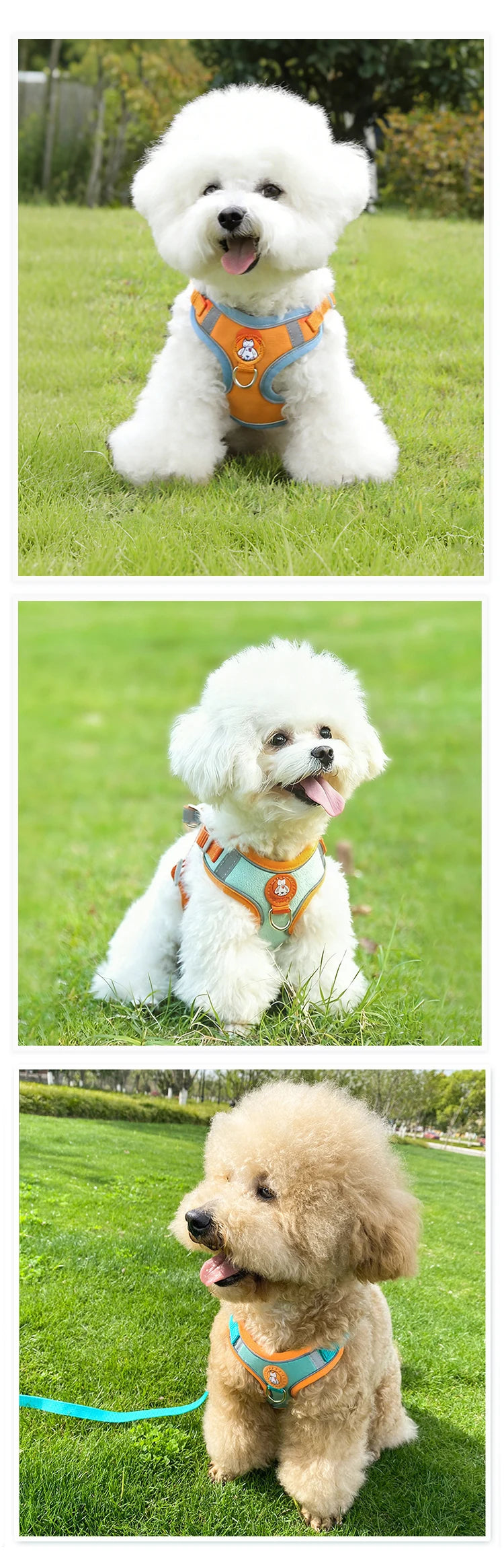 adjustable reflective dog vest harness for small to medium dogs with cat and dog design, comfortable durable walking gear