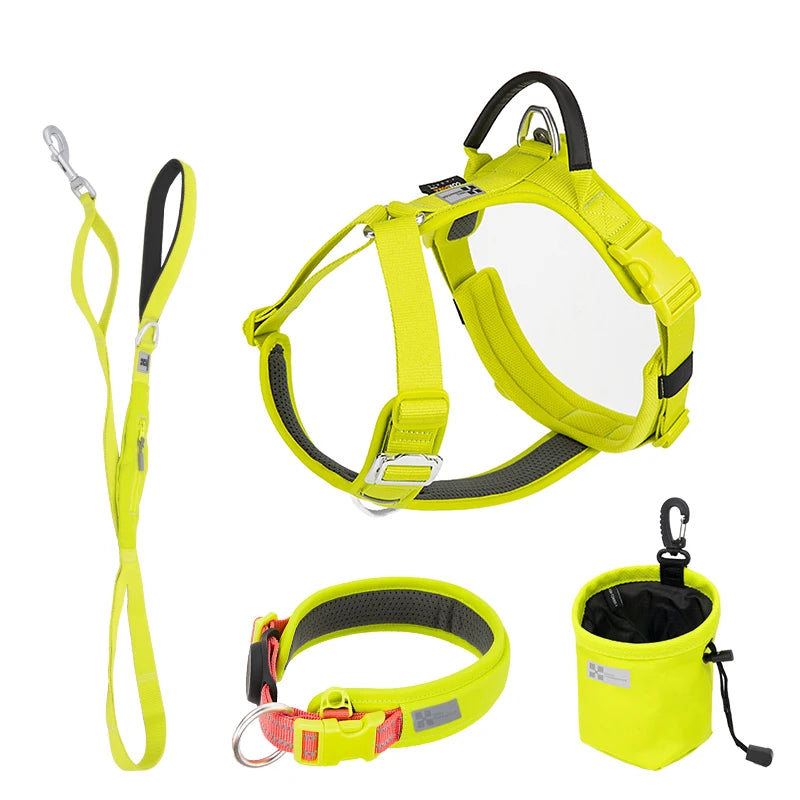 SMALL COMBINATION Large Dog Collar Harness and Leash Sets No Pull Reflective Medium Dog Chest Vest Pet German Shepherd Training
