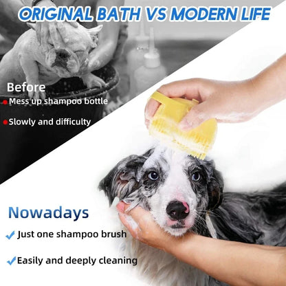 silicone dog bath massage gloves for easy pet shampooing and deep cleaning dog grooming brush