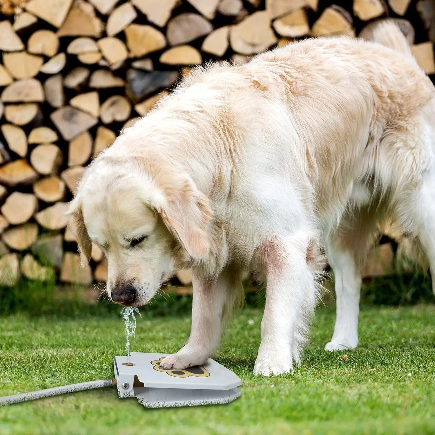 Dog Outdoor Water Fountain Step On Paw Activated Drinking summer Pet Dispenser Dog Water Sprinkler Automatic Water feeder