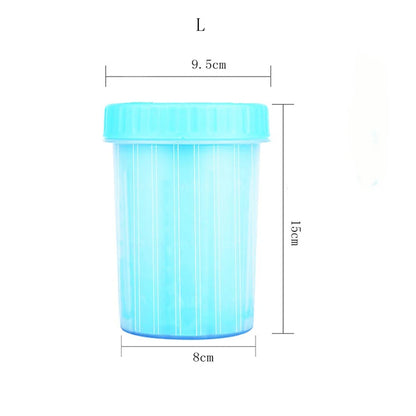 automatic pet paw cleaning cup blue pet foot washing cup for dogs, puppies, and cats, 15cm tall