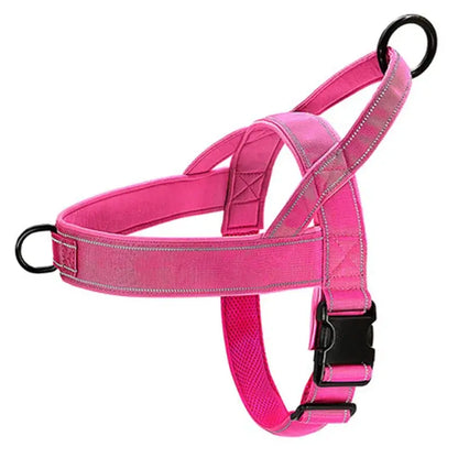 anti-pull dog harness for large dogs pink 1000D nylon adjustable tactical training vest with handle and reflective trim