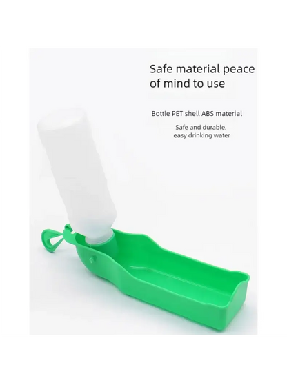 portable dog water bottle for dogs and cats, leakproof green pet drinking dispenser for outdoor walking and travel