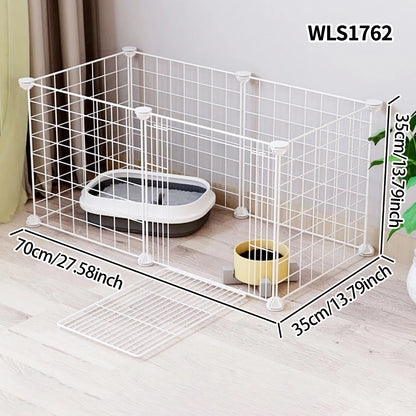 Pet Splicing Fence with Detachable Iron Mesh Gate, Isolation Barrier, Anti-Escape Gate, Indoor Fence, Easy to Assemble, Portable Cage