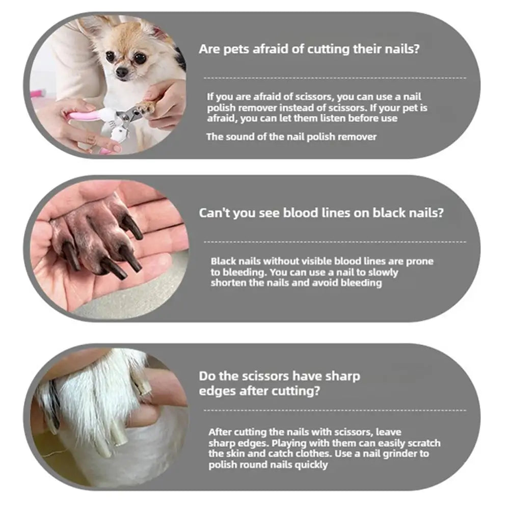 usb charging dog nail grinder for pets afraid of nail cutting, black nails, and sharp scissor edges
