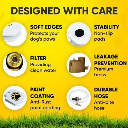 Designed with care features of Dog Outdoor Water Fountain Step On Paw Activated Drinking summer Pet Dispenser Dog Water Sprinkler.