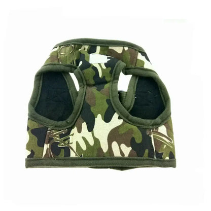 small dog harness leash set camouflage army chest vest for puppies, cats, and small pets for walking