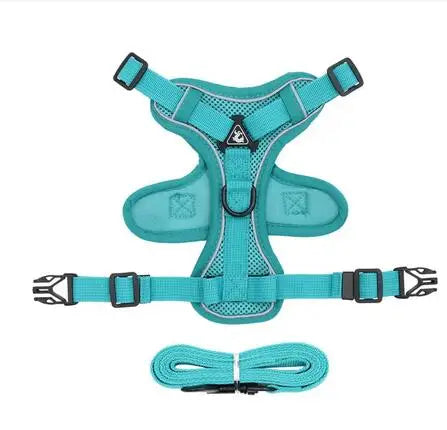 Fashion Reflective Cat Harness and Leash Sets Breathable Mesh Pet Harnesses for Small Dogs Cats Kitten Accessories collier chat