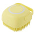 silicone dog bath massage gloves yellow dog shampoo brush with dispenser for bathing dogs and cats