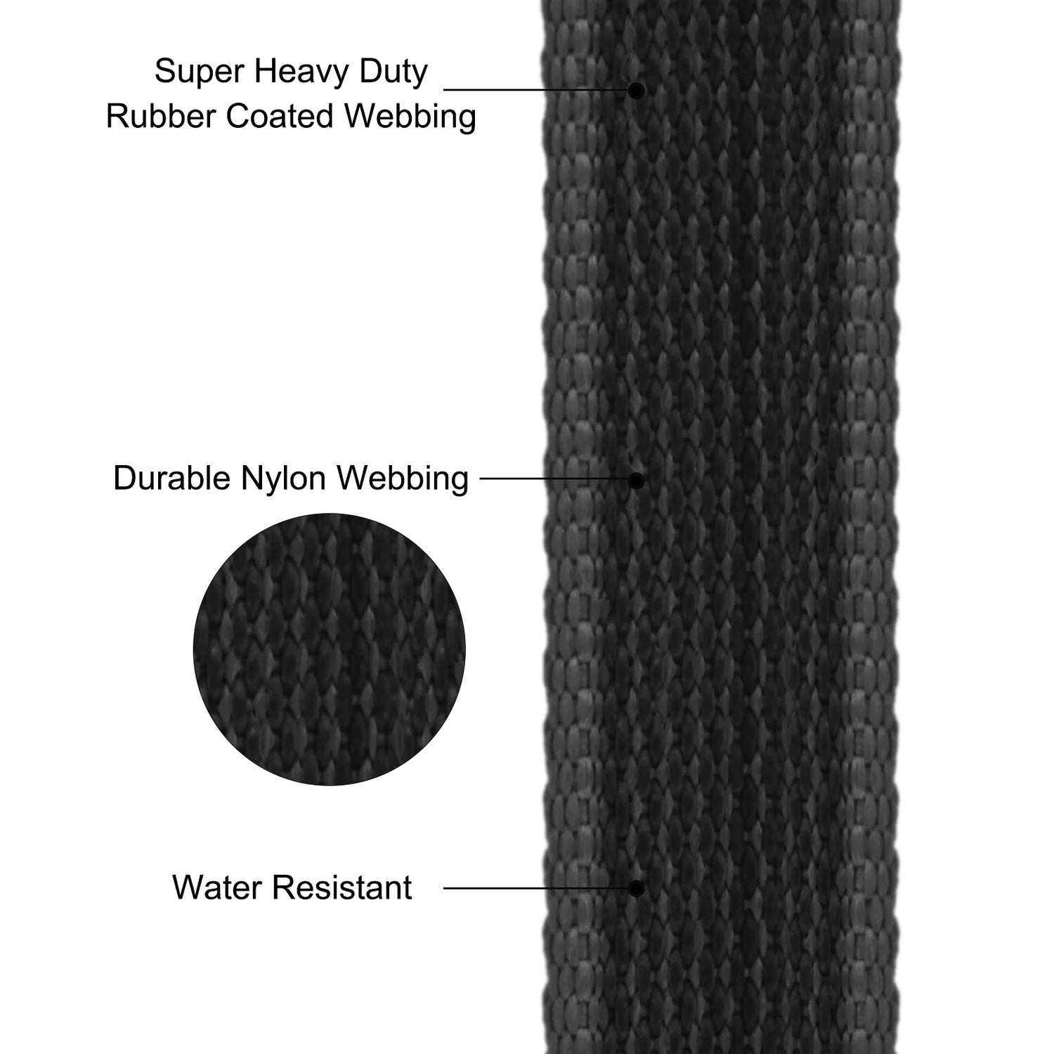 long dog training leash with super heavy duty rubber coated nylon webbing, water resistant, durable for big dog training