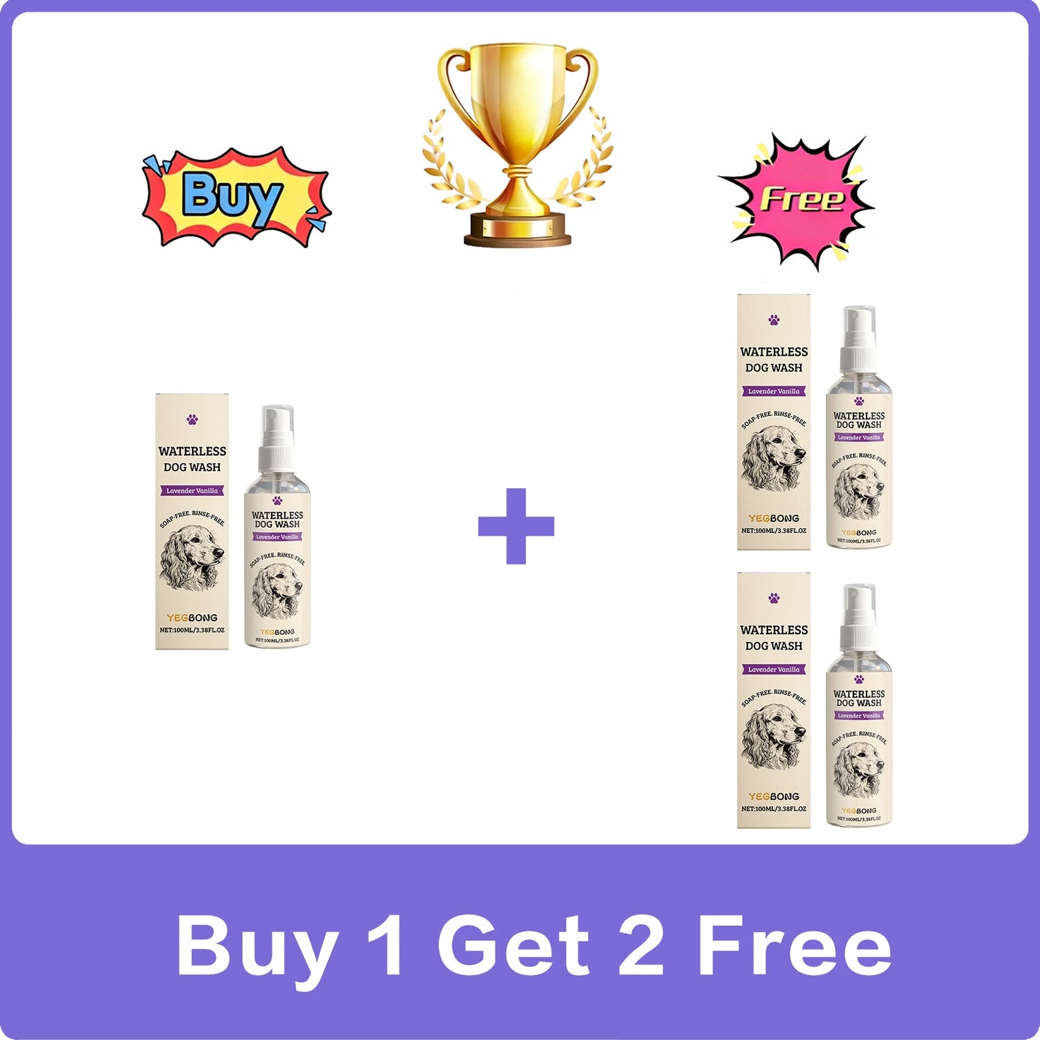 No Rinse Dog Waterless Shampoo Spray Deep Cleansing Deodorizing for Puppies Senior Dogs Moisturizing Shiny Fur Grooming Care