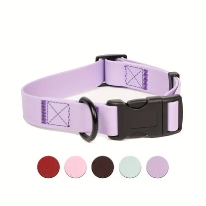 Dog Collar, Waterproof Plastic PVC Rubber WashableOutdoor Puppy Collars Durable Adjustable for Small Medium Large Dogs in lavender color