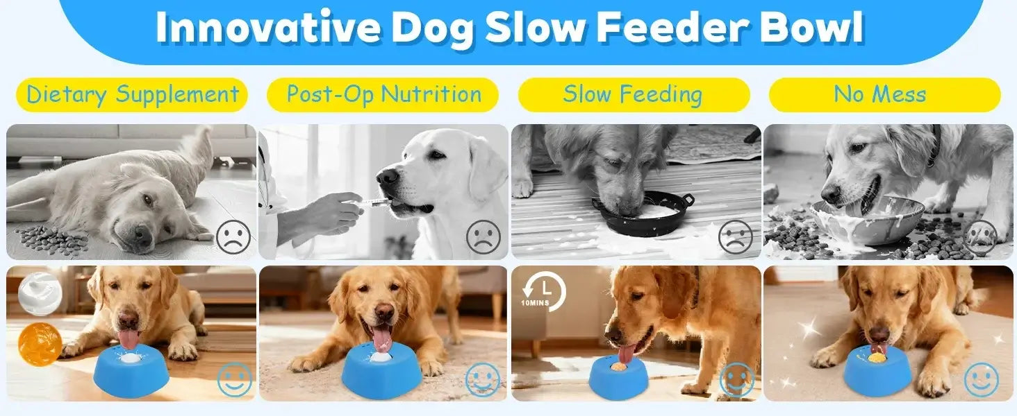 innovative slow feeder dog bowl for dogs, non-slip lick toy for bone broth, yogurt, and liquid treats