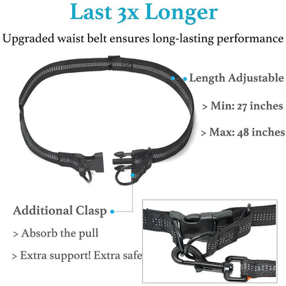 Hands Free Dog Leash for Pet Walking Running Retractable Elastic Belt Dog Traction Rope for Running Walking Pet Products waist belt