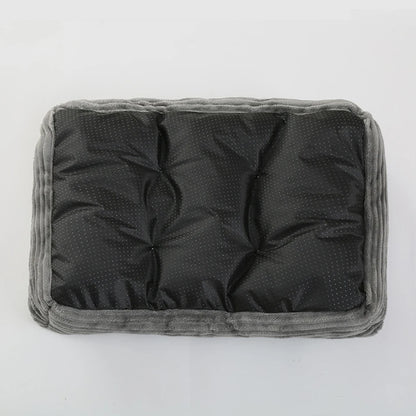 calming dog bed square plush kennel cushion for small and medium dogs, waterproof Oxford fabric pet bed
