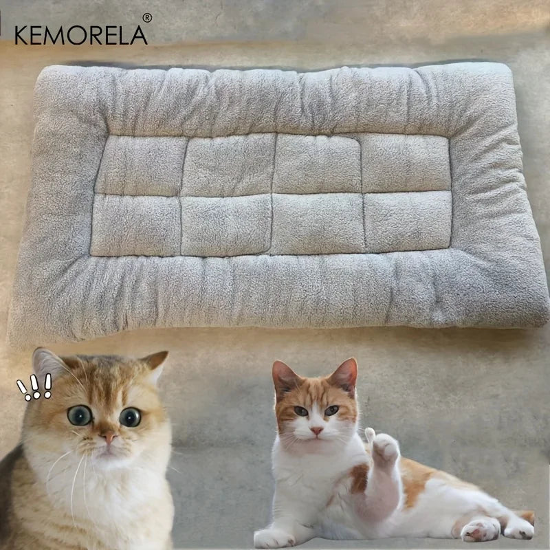 Large plush dog bed sofa, thick soft polyester pet mat for small, medium, and large dogs