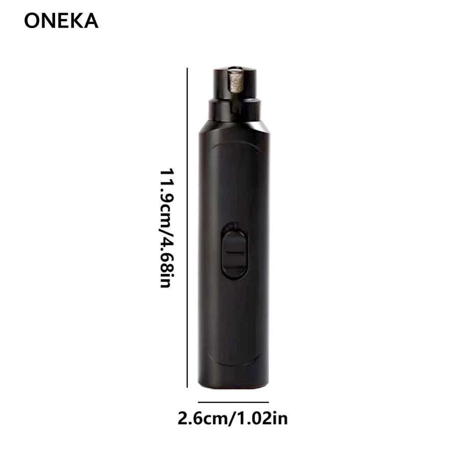 quiet pet nail grinder, black M pet nail trimmer for dogs, cats and other animals, 11.9cm tall