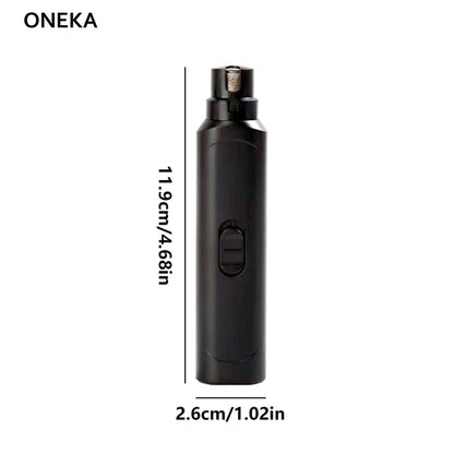 quiet pet nail grinder, black M pet nail trimmer for dogs, cats and other animals, 11.9cm tall