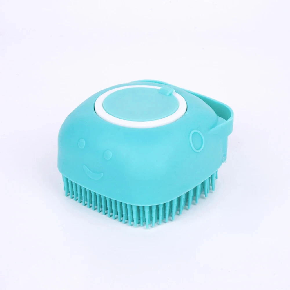 silicone pet bath massage gloves blue silicone bath brush for dogs and cats with soft bristles, pet comb tool