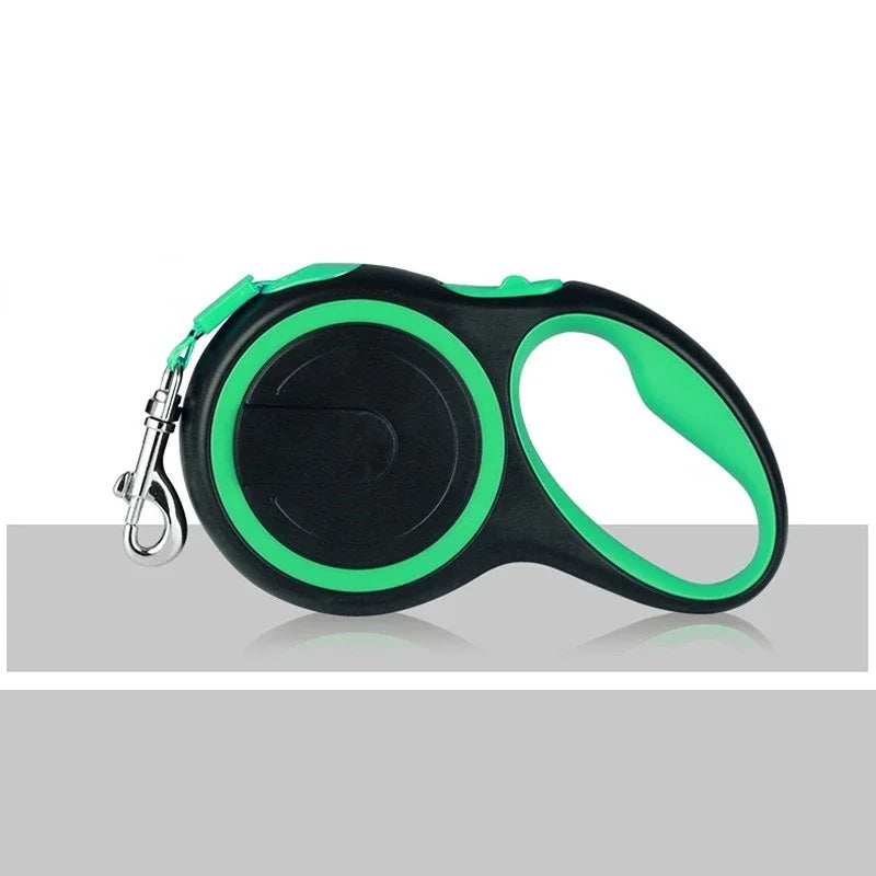Green retractable dog leash for large dogs, 8M 50KG reflective nylon durable walking lead for medium and large pets