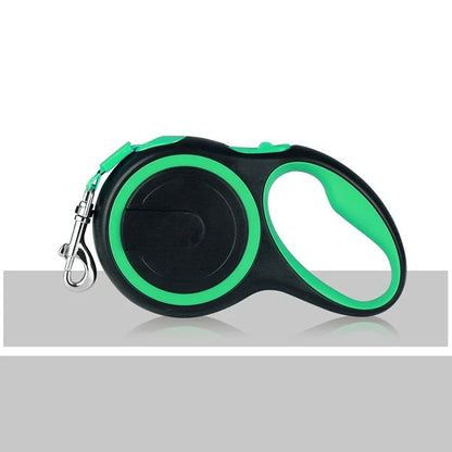 Green retractable dog leash for large dogs, 8M 50KG reflective nylon durable walking lead for medium and large pets
