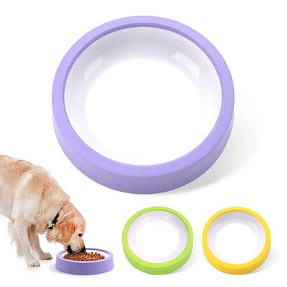 slow feeder dog bowl for dogs and puppies, non-slip anti-gulping maze-style feeding dish in purple