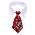 christmas dog necktie red plaid adjustable dog collar with white collar for pet grooming festive puppy bowtie