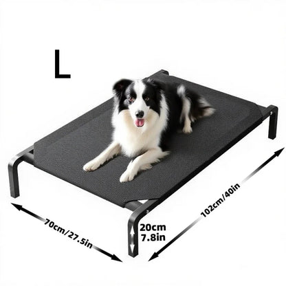 elevated dog bed for all seasons breathable washable moisture-proof pet cot for large dogs, black