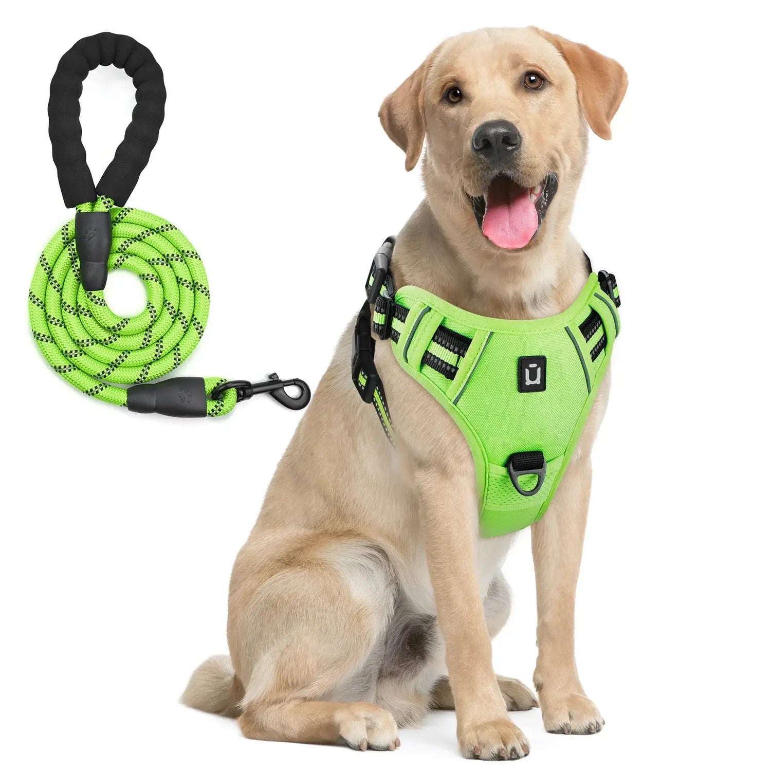 escape proof no pull dog harness and leash combo light green reflective soft padded vest harness with 5 feet leash for adult dogs