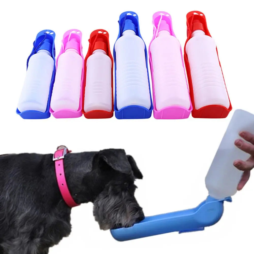 portable pet water bottle for dogs travel cup feeder dispenser for dogs, puppies, and cats, 250ml, easy to carry