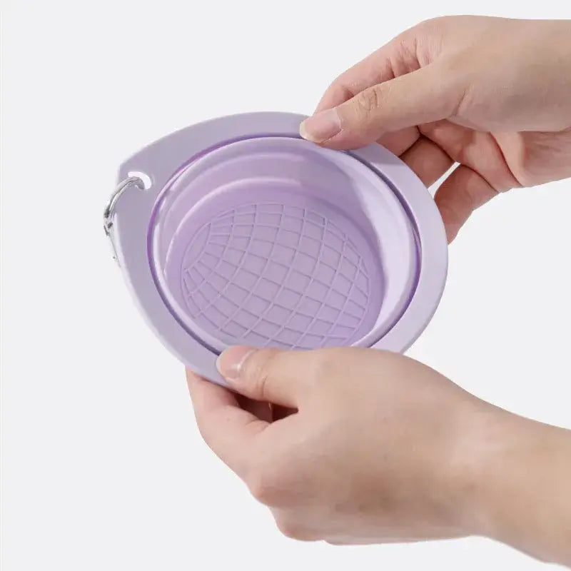 collapsible travel dog bowl portable silicone foldable pet water and food bowl for outdoor walking