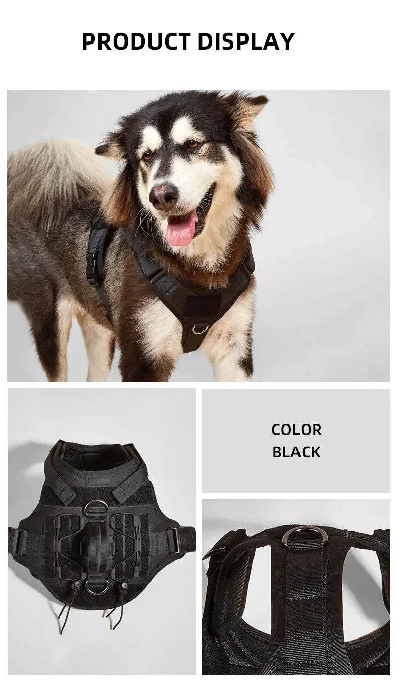 Tactical Dog Vest Harness No Pull Comfortable Adjustable Pet Harness For Medium Large Dog Military Training With Handle Labrador