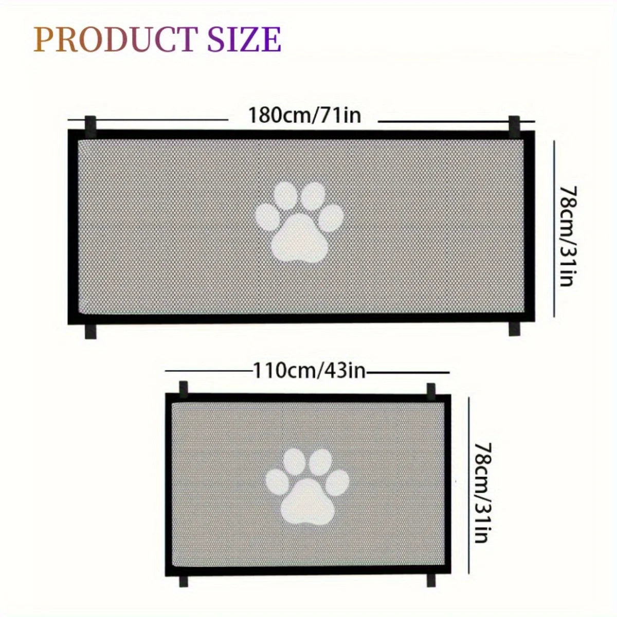 Fence Protection Net Pet Isolated Network Stairs Gate Dog Accessories No Punching Pet Dog Barrier Fences Foldable Dog Safety product size dimensions