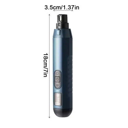 electric pet nail grinder rechargeable 5-speed low-noise dog and cat grooming tool, 18cm/7in