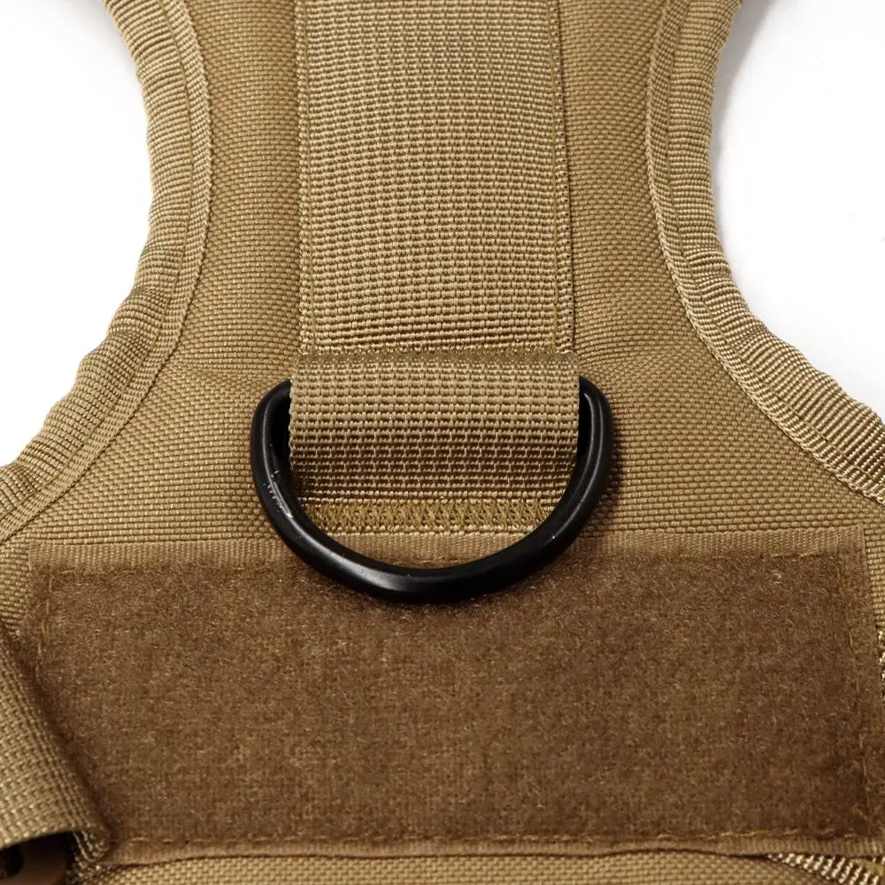 Close-up of the attachment point on the Military Large Dog Harness Pet German Shepherd Malinois Training Vest Tactical Medium Dog Harnesses.