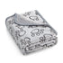 washable winter dog blanket grey polyester paw print pet bed blanket for indoor cats, puppies, small to large dogs