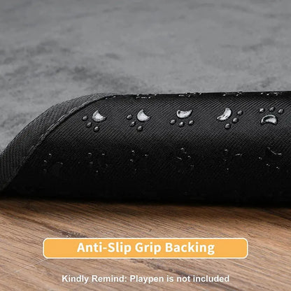 Washable dog pee pad with anti-slip grip backing, waterproof reusable puppy training mat for crates and playpens